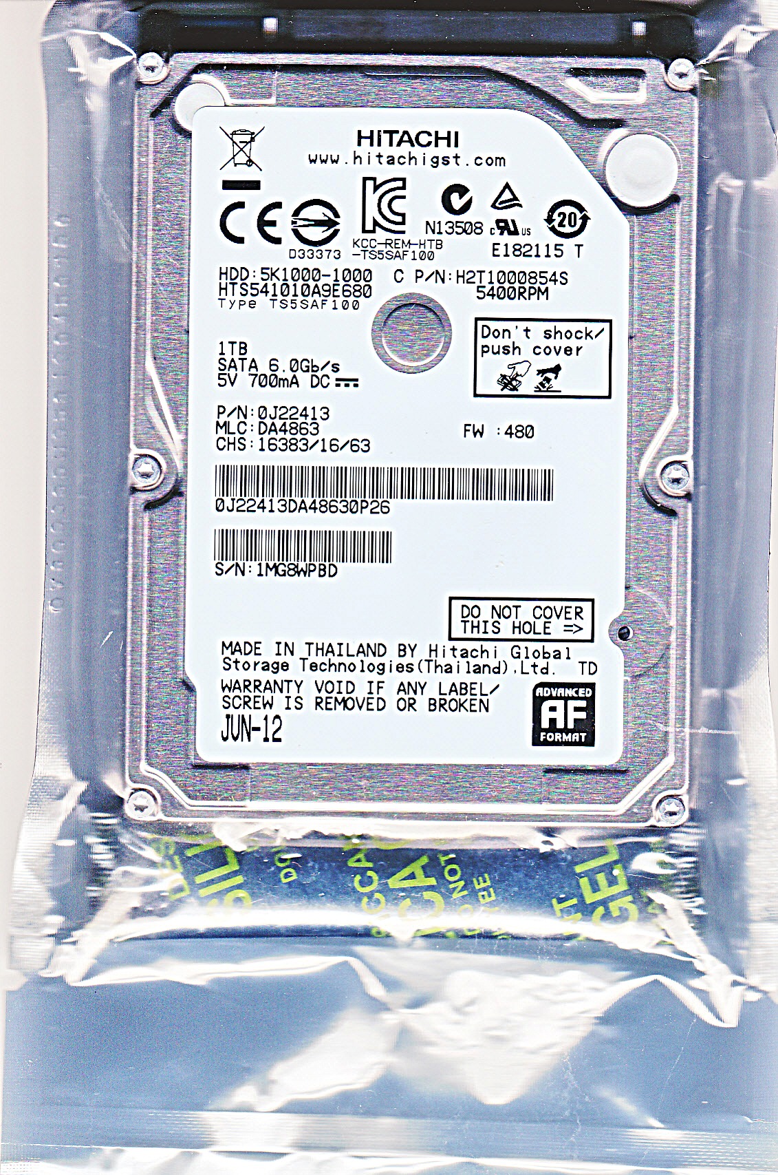 HTS541010A9E680 in bag front